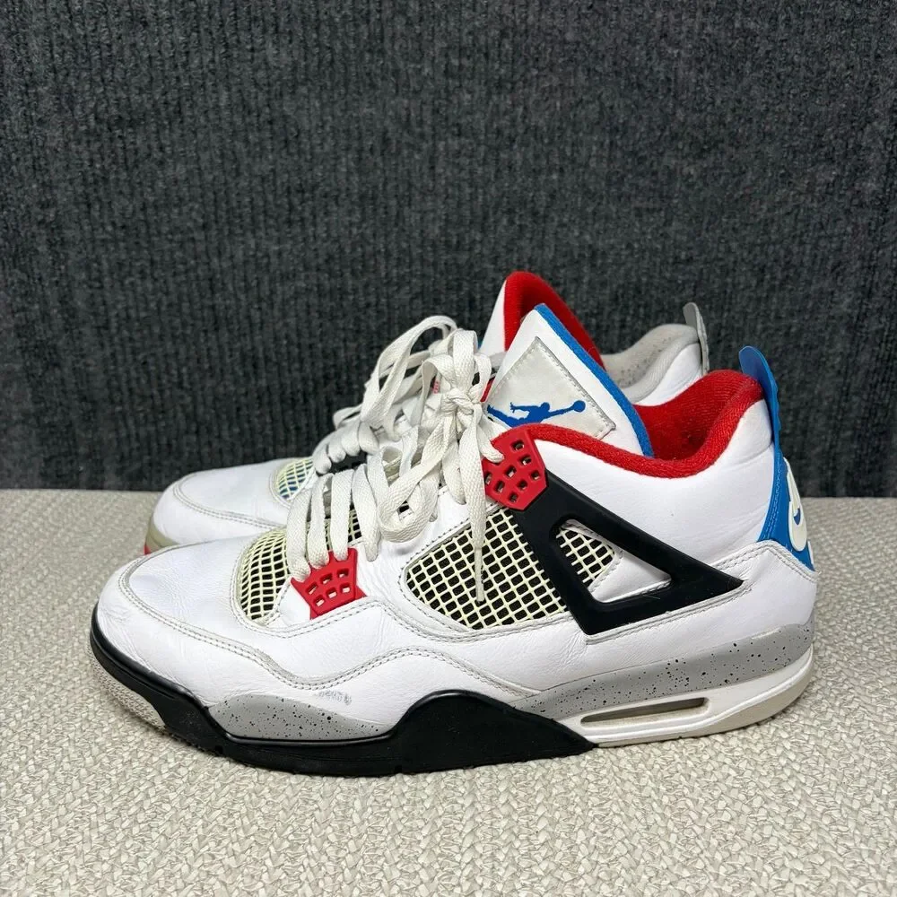 Nike Air Jordan 4 Retro SE What The White Blue Red Men’s Size 12 CI1184-146